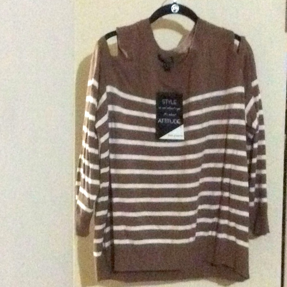 Cold shoulder sweater